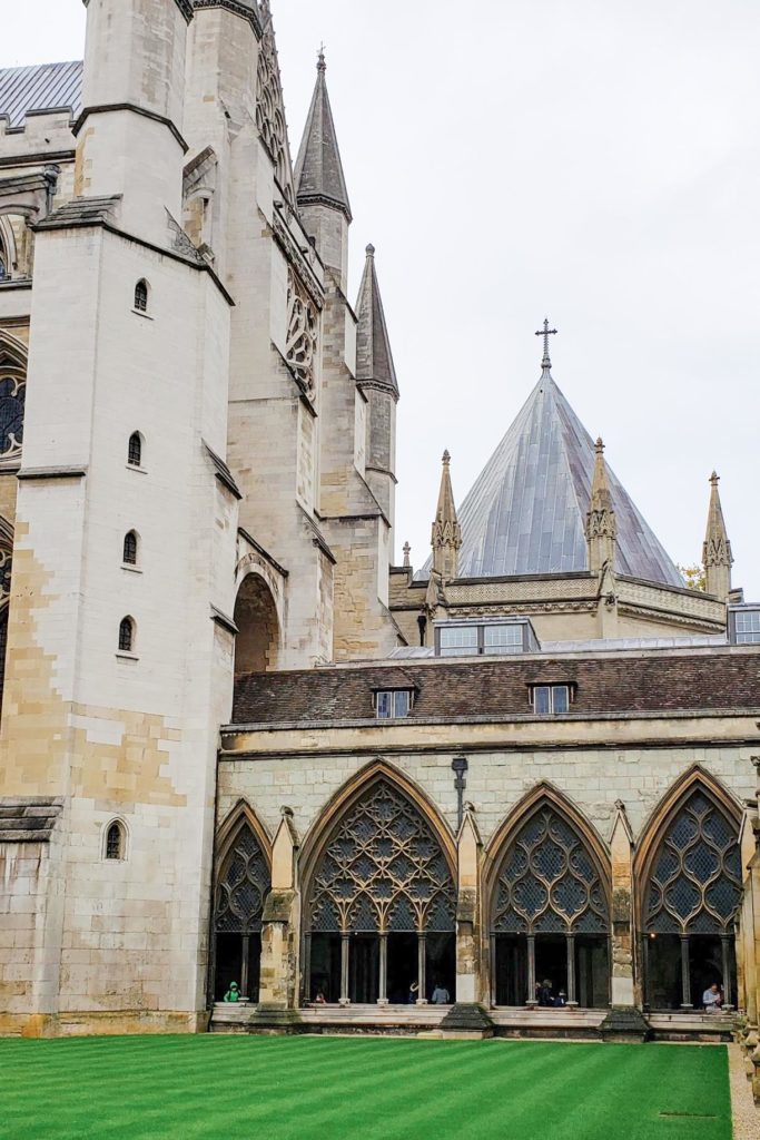 View of the cloister at Westminster Abbey